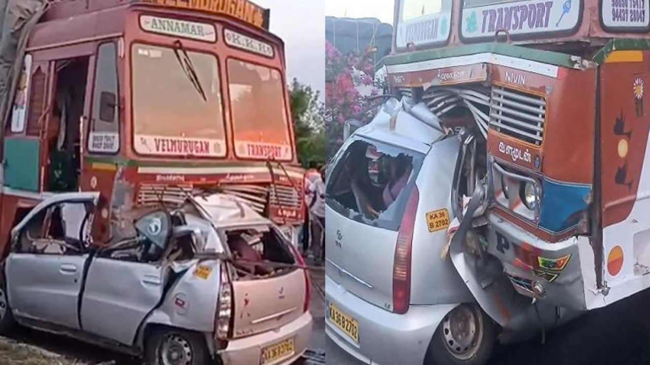 Road Accident: Heavy collision between car and truck, 6 people including 1 child died,Karnataka, Road Accident, #karnataka, #RoadAccident, #accident, #Crime-youtube-facebook-twitter-amazon-google-totaltv live, total news in hindi